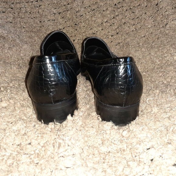 ALDO Gwirani-Croc Embosed Black Synthetic Leather Loafers-Sz 8.5-NEW - Picture 5 of 8